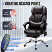 Executive Office Chair Computer Gaming Desk Seat Lumbar Massage Pillow Footrest PU Recliner Comfortable Work Study Armchair Ergonomic Grey