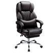 Executive Office Chair Computer Gaming Desk Seat Lumbar Massage Pillow Footrest PU Recliner Comfortable Work Study Armchair Ergonomic Grey