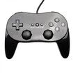 Game Controller compatible for Wii Classic Controller Pro - Black