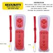 2 Packs Wireless Controller and Nunchuck for Wii and Wii U Console, Gamepad with Silicone Case and Wrist Strap (Red)