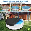 12FT Round Winter Pool Cover, 500D Tear Resistant Solar Pool Covers for Above Ground Pools, Fade Resistant Pool Cover with Windproof Strap, Drawstring, Ground Nails, 360CM ,Black