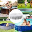 10FT Round Winter Pool Cover, 500D Tear Resistant Solar Pool Covers for Above Ground Pools, Fade Resistant Pool Cover with Windproof Strap, Drawstring, Ground Nails, 300CM ,Black