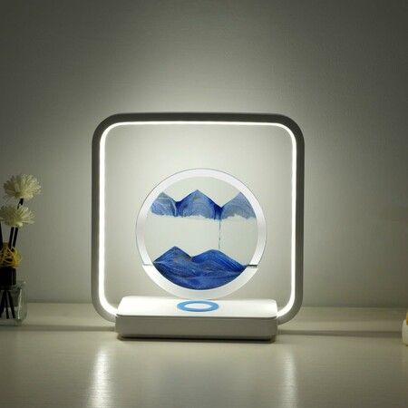3D Hourglass USB Interface Moving Sand Desk Lamp ,Painting Quicksand Home Desktop Decoration Lighting