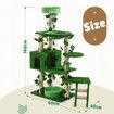 140cm Cat Tree Tower Kitty Sisal Scratching Post Scratcher House Stand Cave Hammock Activity Centre Artificial Grass Condo Furniture Multi Levels