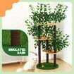 150cm Cat Tree Tower Kitten Scratching Post Play House Stand Activity Centre Scratcher Furniture Climbing Frame Platform Artificial Grass Leaves