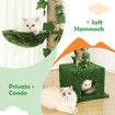 5 Level Cat Tree Tower Sisal Scratching Post Stand Furniture Scratcher Cave Activity Centre Condo Hammock Gym Platform Floor to Ceiling 232cm to 282cm