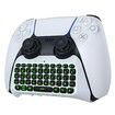 Keyboard for PS5 Controller with Green Backlight,Bluetooth Wireless Mini Keypad Chatpad for Playstation 5,Built-in Speaker & 3.5mm Audio Jack for PS5 Controller Accessories (White)