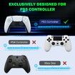 Keyboard for PS5 Controller with Green Backlight,Bluetooth Wireless Mini Keypad Chatpad for Playstation 5,Built-in Speaker & 3.5mm Audio Jack for PS5 Controller Accessories (White)