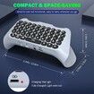 Keyboard for PS5 Controller with Green Backlight,Bluetooth Wireless Mini Keypad Chatpad for Playstation 5,Built-in Speaker & 3.5mm Audio Jack for PS5 Controller Accessories (White)