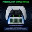 Keyboard for PS5 Controller with Green Backlight,Bluetooth Wireless Mini Keypad Chatpad for Playstation 5,Built-in Speaker & 3.5mm Audio Jack for PS5 Controller Accessories (White)