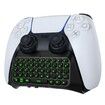 Keyboard for PS5 Controller with Green Backlight,Bluetooth Wireless Mini Keypad Chatpad for Playstation 5,Built-in Speaker & 3.5mm Audio Jack for PS5 Controller Accessories (Black)