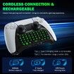 Keyboard for PS5 Controller with Green Backlight,Bluetooth Wireless Mini Keypad Chatpad for Playstation 5,Built-in Speaker & 3.5mm Audio Jack for PS5 Controller Accessories (Black)