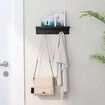 Key Holder for Wall Decorative - Mail Organizer and Key Rack with Tray for Hallway Kitchen Farmhouse Decor,Stainless Steel Key Hooks Mail Holder Wall Mounted - 6 Hooks (Black)