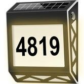 House Numbers Solar Powered Address Sign, Waterproof  Warm LED Illuminated address Plaques house numbers Smart Switch for Home Yard, Outdoor Walls