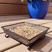 Platform Ground Bird Feeder Tray for Outdoors, Durable Metal Mesh Design and Includes Bird Seed Scoop