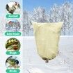 2 Packs Plant Covers Freeze Protection Large 47.7" X 71.7" Tree Covers Frost Cloth Plant Anti-Freeze Shrub Protection Bag with Zipper Drawstring Frost Blankets for Outdoor Plants (Beige)