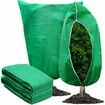 2 Packs Plant Covers Freeze Protection Large 47.7" X 71.7" Tree Covers Frost Cloth Plant Anti-Freeze Shrub Protection Bag with Zipper Drawstring Frost Blankets for Outdoor Plants (Green)