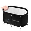 Portable Bathtub Foldable Soaking Ice Bath Spa Tub Thickening Freestanding for Adults Home Bathroom 300L Black