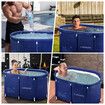 Portable Bathtub Foldable Soaking Ice Bath Spa Tub Thickening Freestanding for Adults Home Bathroom 300L Blue