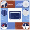 Portable Bathtub Foldable Soaking Ice Bath Spa Tub Thickening Freestanding for Adults Home Bathroom 300L Blue