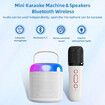 Kids family Portable Karaoke Bluetooth Speaker with Microphone Function Wireless Loudspeaker Mini Portable Karaoke Box with Dual Microphone Color White