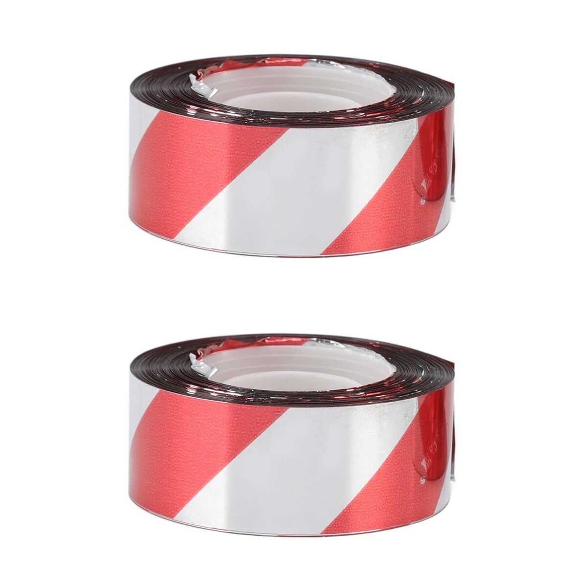 Bird Keep Away Ribbon, Reflective Bird Repellent Tape Weatherproof 2pcs DIY Cutting for Patios for Railings(Red Silver)