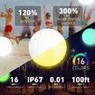 White Ball(1PCS)-LED Beach Ball with Remote Control-16 Colors Lights and 4 Light Modes,30M Control Distance,Outdoor Beach Party Games for Kids Adults