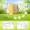 Clothes Drying Airer Stainless Steel Garment Rack Laundry Adjustable Foldable Freestanding Outdoor With 20 Hooks