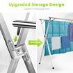 Clothes Drying Airer Stainless Steel Garment Rack Laundry Adjustable Foldable Freestanding Outdoor With 20 Hooks