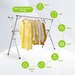 Clothes Drying Airer Stainless Steel Garment Rack Laundry Adjustable Foldable Freestanding Outdoor With 20 Hooks