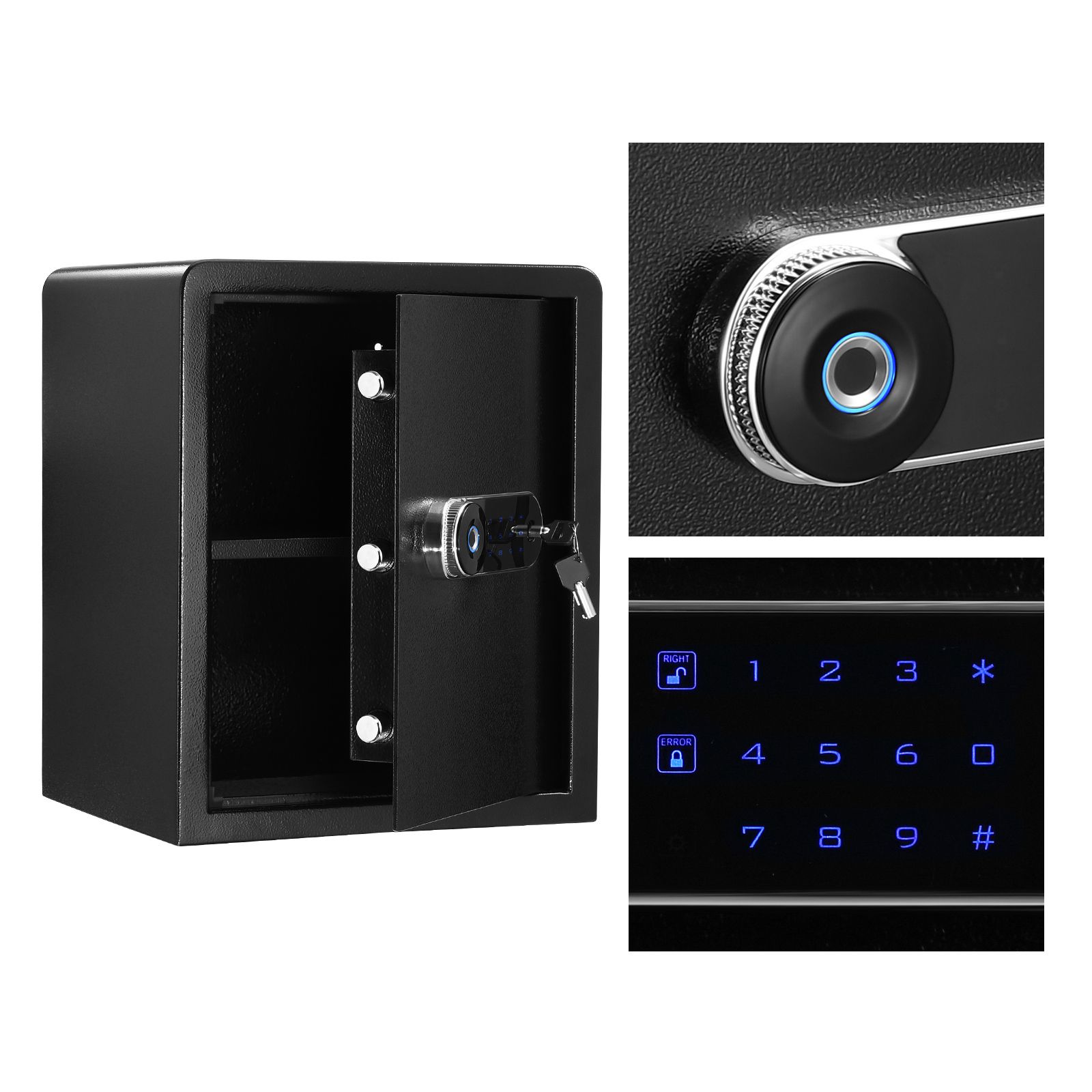 Digital Safe Security Box Electronic 40L Key Lock Money Jewellery Cash Deposit Fingerprint Steel Password Home Office