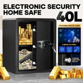 Digital Safe Security Box Electronic 40L Key Lock Money Jewellery Cash Deposit Fingerprint Steel Password Home Office