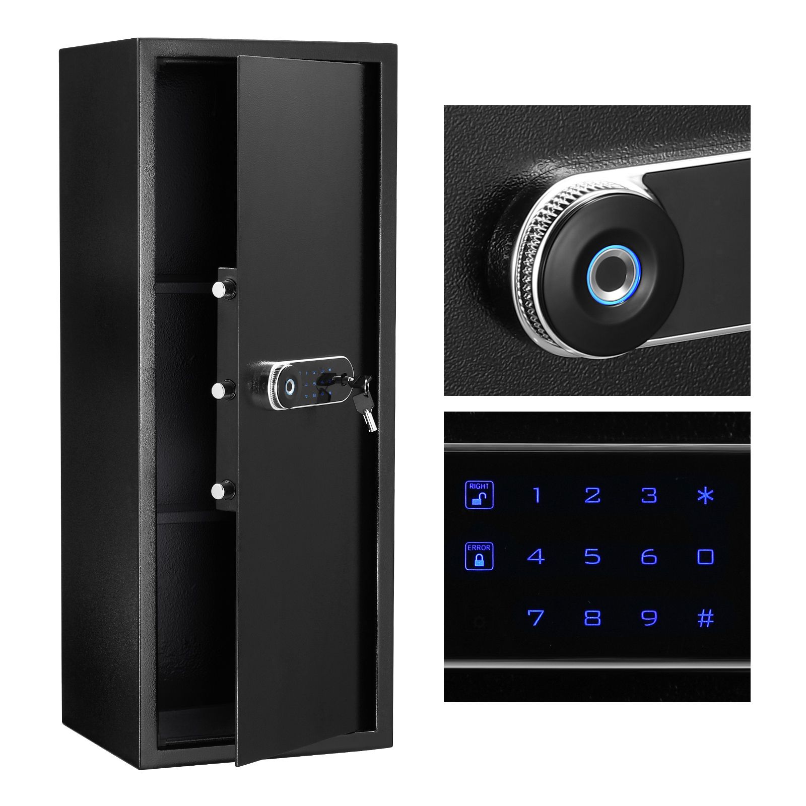 Security Box Digital Safe Electronic 80L Key Lock Fingerprint Steel Money Jewellery Cash Deposit Password Home Office