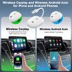 2-in-1 Wireless CarPlay Adapter & Android Auto Wireless Car Adapter,CarPlay Wireless Adapter for Wired CarPlay & Wired Android Auto Car Converts Wired to Wireless Fast and Easy Use Fit (White)