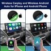 2-in-1 Wireless CarPlay Adapter & Android Auto Dongle Convert Wired Apple Car Play to Wireless,Plug & Play,Fast Auto Connect,Compatible with iOS 12+ & Android 11+ (Black)