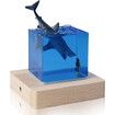 Shark Diver Night Light Table Lamp, Handmade Resin Shark Lamp, Night Light Cube Desk Ornament, Suitable for Children's Room, Office Decoration, Gift