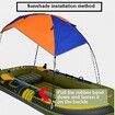 2 Persons Waterproof and UV Protection Folding Inflatables Boat Awning Top Cover with 4 D-Shaped Buckles,，Inflatable Kayak Awning Canopy，Camping