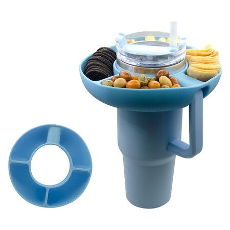 Snack Bowl for Stanley Cup, Reusable Snack Ring Compatible with Stanley Quencher H2.0 40OZ Tumbler (Blue, 40OZ)