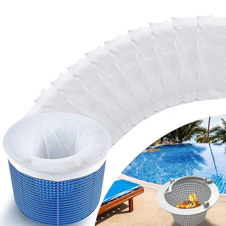 20 PCS Filter Socks Storage Reusable Nylon Pool Accessories Baskets Skimmers (White)