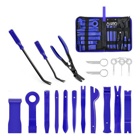 19Pcs Trim Removal Tool Set and Clip Plier Upholstery Remover Nylon Car Panel Removal Set with Portable Storage Bag