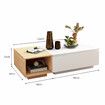 Detachable Coffee Table Bed Side Sofa Cabinet Laptop Desk Wooden Book Shelf Storage Drawer Living Room Furniture High Gloss White Marble Tabletop