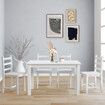 Wooden Table Set Chairs 5 Piece Dining Kitchen Pine Wood Furniture Rectangular White Modern Office Work