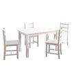 Wooden Table Set Chairs 5 Piece Dining Kitchen Pine Wood Furniture Rectangular White Modern Office Work