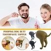 3Pcs Pooping Dog Butt Toothpaste Topper, Funny Creative Toothpaste Squeezer for Friends Family Brown