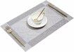 Silver Grey 4 pack 30*45cm Placemats Easy to Clean Plastic Placemat Washable for Kitchen Table Heat - resist and Woven Vinyl Table Mats