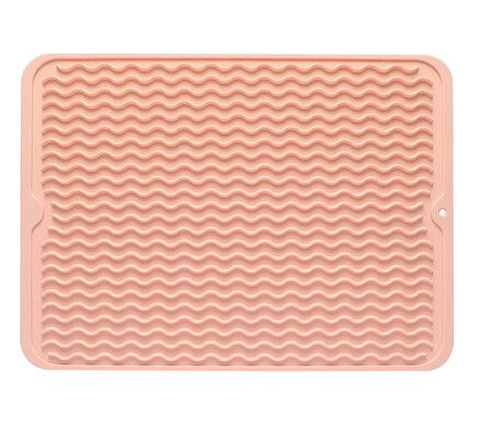 1 pack Pink 30*40cm Silicone Dish Drying Mat for Multiple Usage,Easy clean,Eco-friendly,Heat-resistant,for Counter,Sink,Refrigerator or Drawer liner