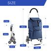 Foldable Shopping Cart Aluminium Storage Trolley Grocery Wheeled Rolling Folding Utility Market Granny Stair Climbing Bag on Wheels 45kg