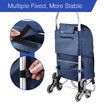 Foldable Shopping Cart Aluminium Storage Trolley Grocery Wheeled Rolling Folding Utility Market Granny Stair Climbing Bag on Wheels 45kg