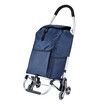 Foldable Shopping Cart Aluminium Storage Trolley Grocery Wheeled Rolling Folding Utility Market Granny Stair Climbing Bag on Wheels 45kg