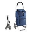 Foldable Shopping Cart Aluminium Storage Trolley Grocery Wheeled Rolling Folding Utility Market Granny Stair Climbing Bag on Wheels 45kg